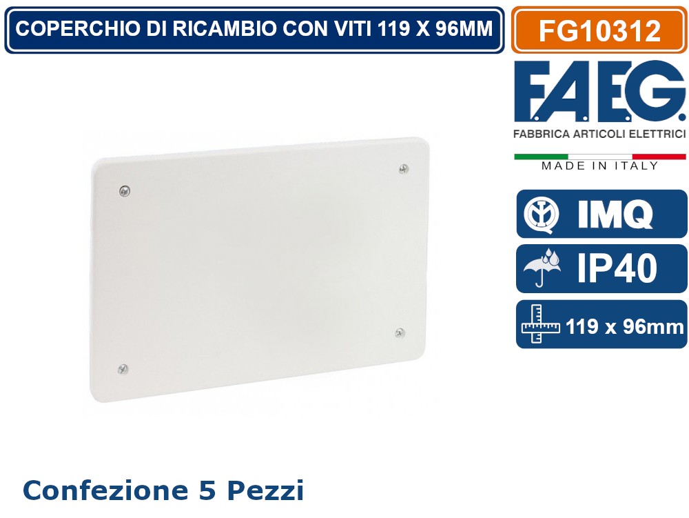 Confezione 5 Coprichiusura 92x92mm Per Scatole Derivazione - Tecnopolimero Antifiamma Con Viti