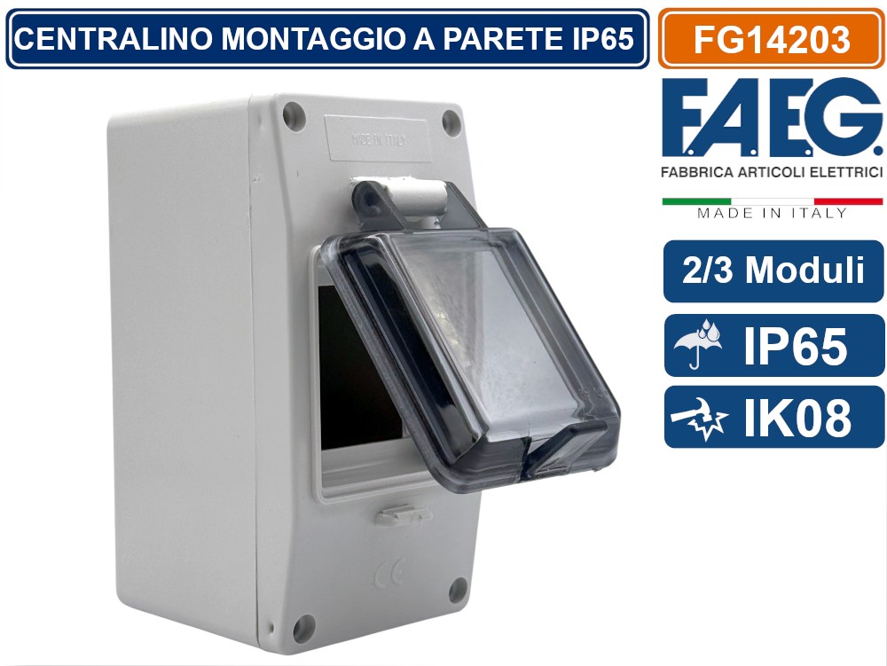 Centralino A Parete FAEG 36 Moduli IP40 Colore Grigio RAL7035 Con Sportello – Made In Italy - Foto 2