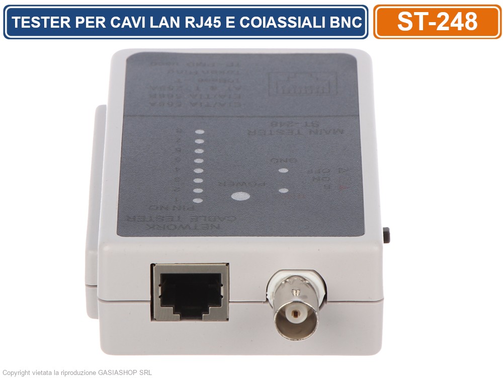 Good Connections Tester Per Cavi Di Rete RJ45/RJ11/USB/BNC Con Unità Remota - Analizza Passaggio, Cortocircuito E Schermatura - Include Custodia