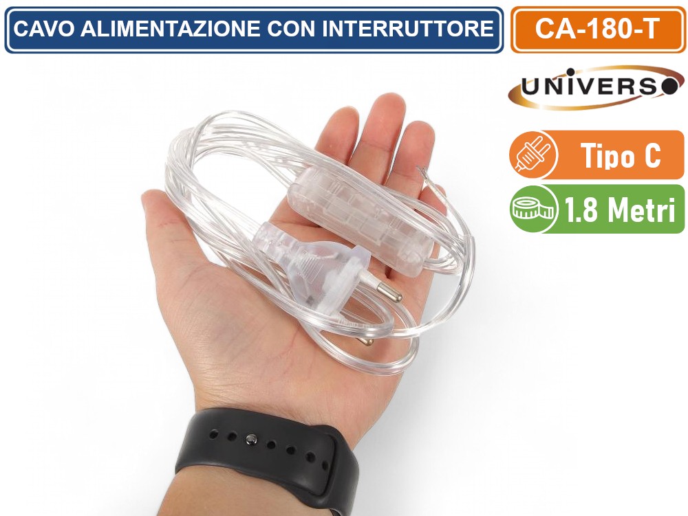 Cavo Luminoso In Tessuto Lightstock Con Portalampada E27, Interruttore E Spina Europea (1,8 Metri)