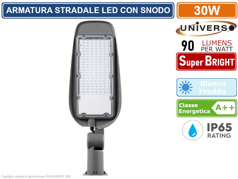 Faretto LED Esterno 30W IP65 – Super Luminoso 6000K – Bianco Freddo Per Giardino E Garage – Classe A++