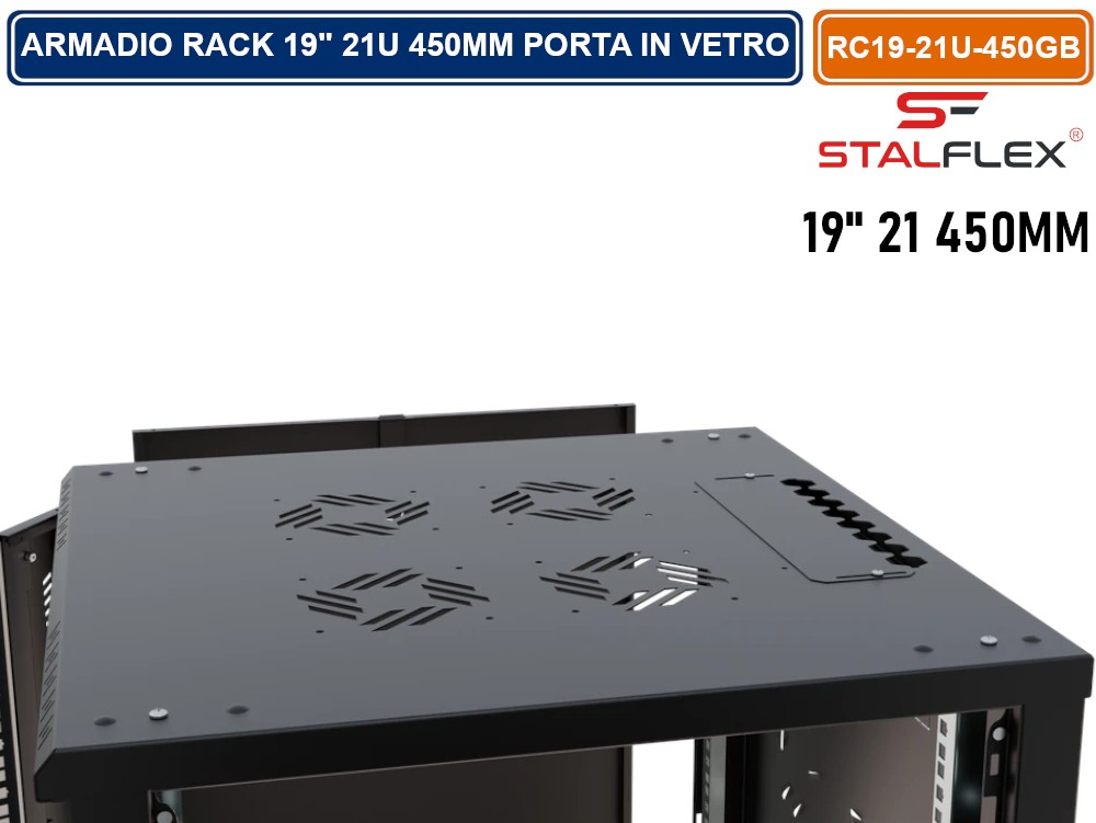 Armadio Rack Pensile a Muro 19 6 Unità Profondità 45 per Networking e