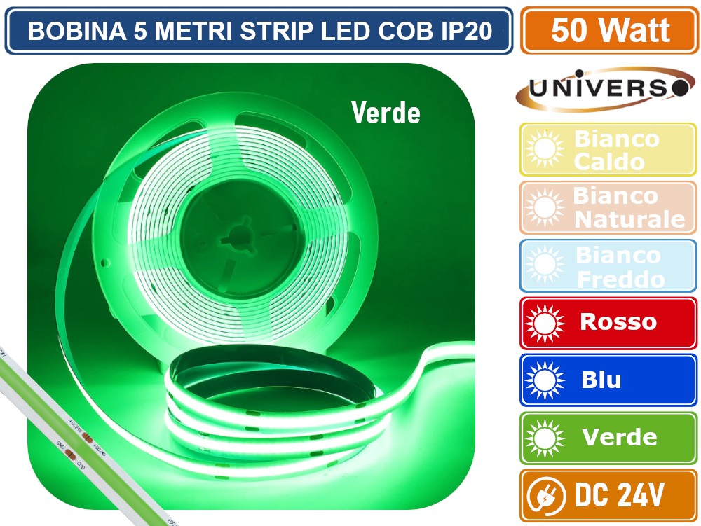 Tubo Luminoso Flessibile 5 Metri – Luce Blu – Catena LED Protetta