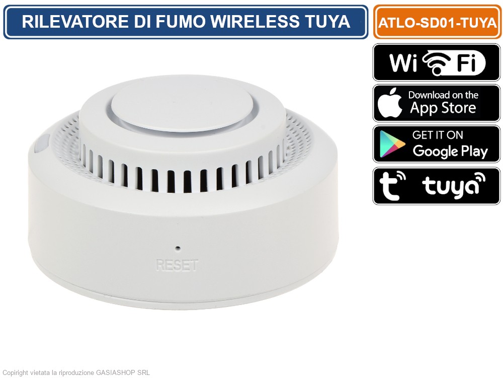 Rilevatore Di Fumo Jalo Lento 10 A Batteria Al Litio 10 Anni – Design Piccolo E Bianco, Fotoelettrico Con Allarme 85 DB, Facile Da Installare