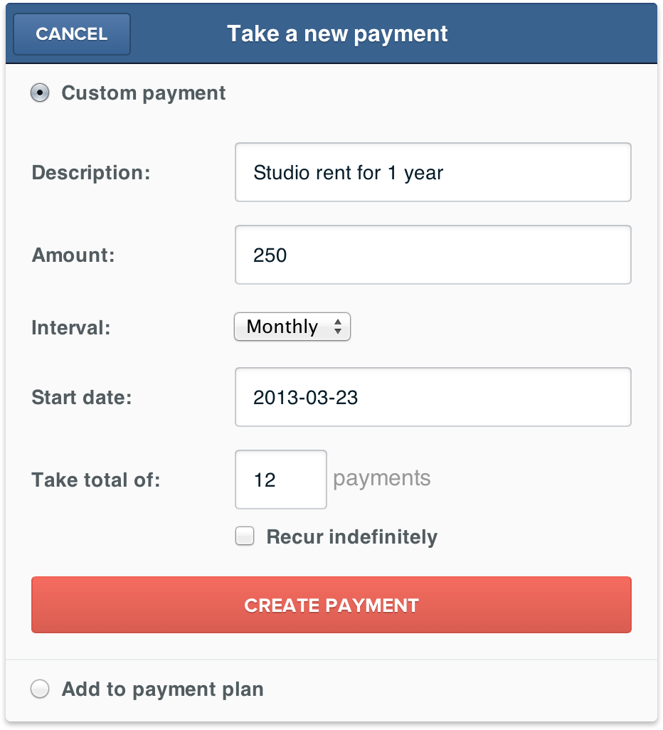 Take a payment