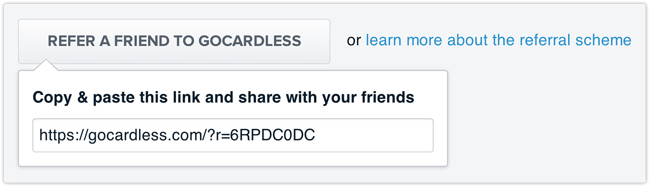 GoCardless Referral Scheme Link