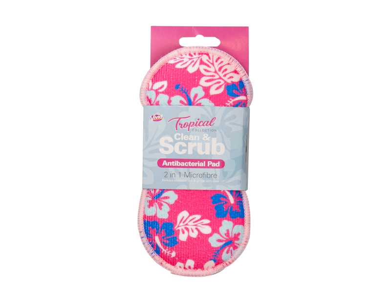2 in 1 Antibacterial Microfibre Cleaning Pad - Tropical 2 in 1 Antibacterial Microfibre Cleaning Pad - Tropical