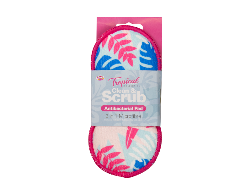 2 in 1 Antibacterial Microfibre Cleaning Pad - Tropical 2 in 1 Antibacterial Microfibre Cleaning Pad - Tropical