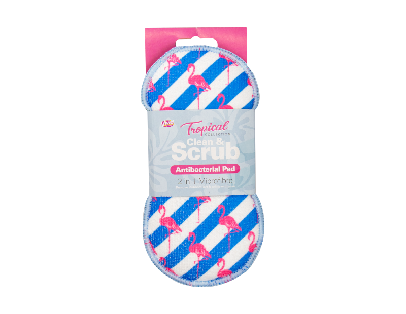 2 in 1 Antibacterial Microfibre Cleaning Pad - Tropical 2 in 1 Antibacterial Microfibre Cleaning Pad - Tropical