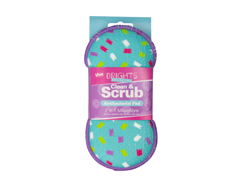 2 in 1 Antibacterial Microfibre Cleaning Pad - Brights 2 in 1 Antibacterial Microfibre Cleaning Pad - Brights