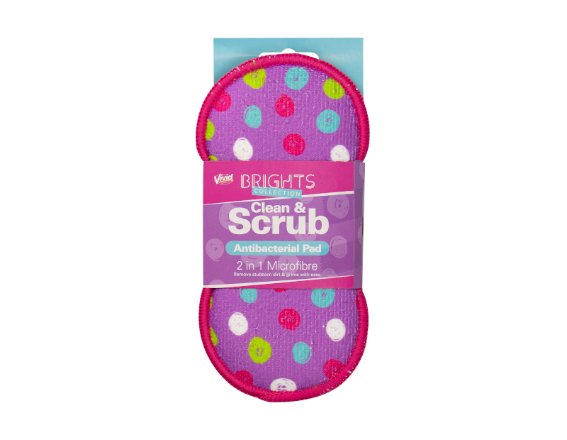 2 in 1 Antibacterial Microfibre Cleaning Pad - Brights 2 in 1 Antibacterial Microfibre Cleaning Pad - Brights
