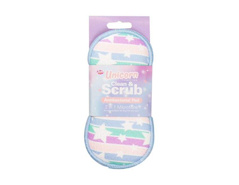 2 in 1 Antibacterial Microfibre Cleaning Pad - Unicorns 2 in 1 Antibacterial Microfibre Cleaning Pad - Unicorns