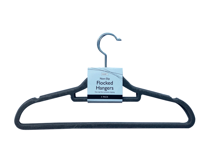 Flocked Non Slip Hangers - 3 Pack Flocked Non Slip Hangers - 3 Pack