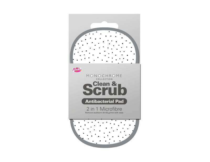 2 in 1 Antibacterial Scrubbing Pad - Monochrome 2 in 1 Antibacterial Scrubbing Pad - Monochrome