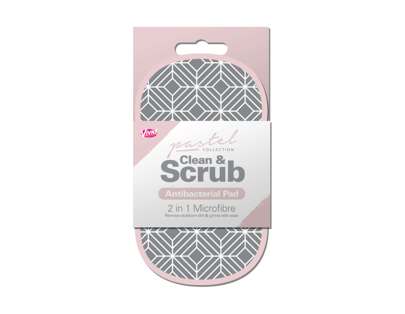 2 in 1 Antibacterial Scrubbing Pad - Pastel 2 in 1 Antibacterial Scrubbing Pad - Pastel