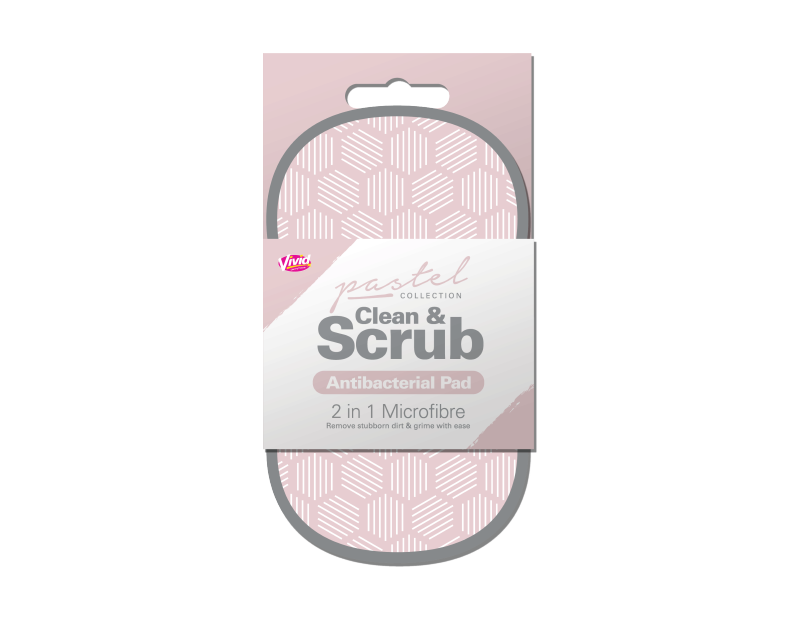 2 in 1 Antibacterial Scrubbing Pad - Pastel 2 in 1 Antibacterial Scrubbing Pad - Pastel