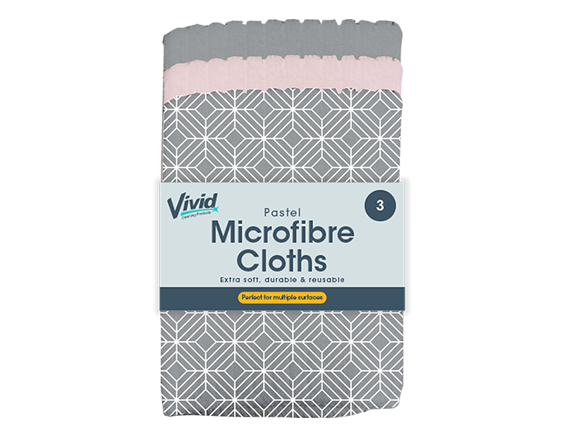 Pastel Microfibre Cloths - 3 Pack Pastel Microfibre Cloths - 3 Pack