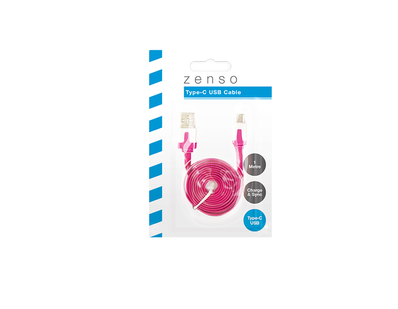 Coloured Flat USB Cable Type C 1m Coloured Flat USB Cable Type C 1m