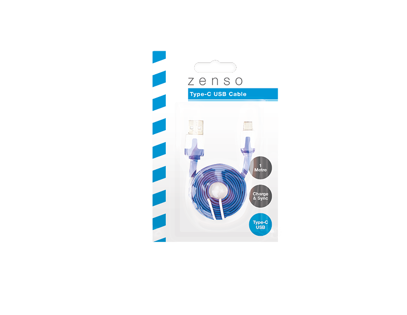 Coloured Flat USB Cable Type C 1m Coloured Flat USB Cable Type C 1m