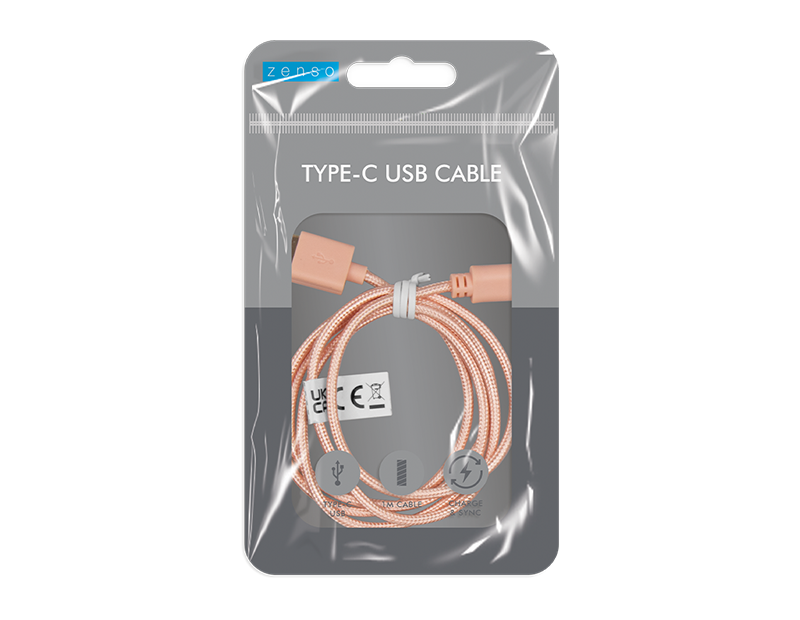 Coloured Braided USB Cable Type C 1m Coloured Braided USB Cable Type C 1m