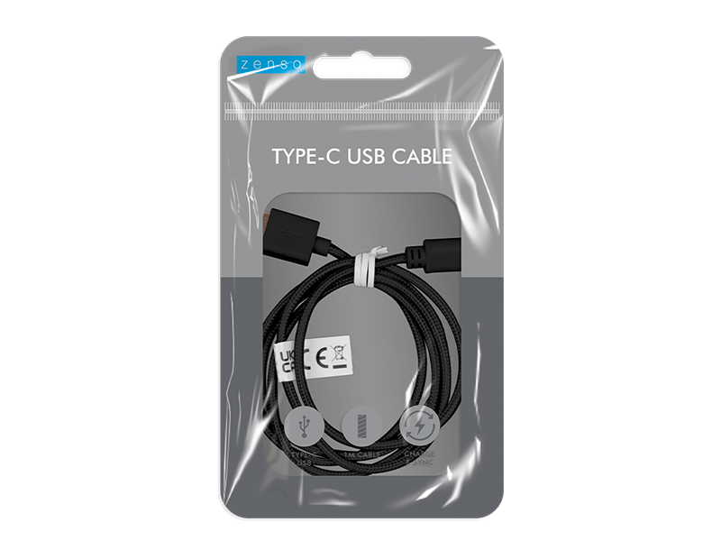 Coloured Braided USB Cable Type C 1m Coloured Braided USB Cable Type C 1m