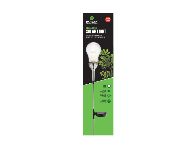 Giant Glass Bulb Solar Light With PDQ Giant Glass Bulb Solar Light