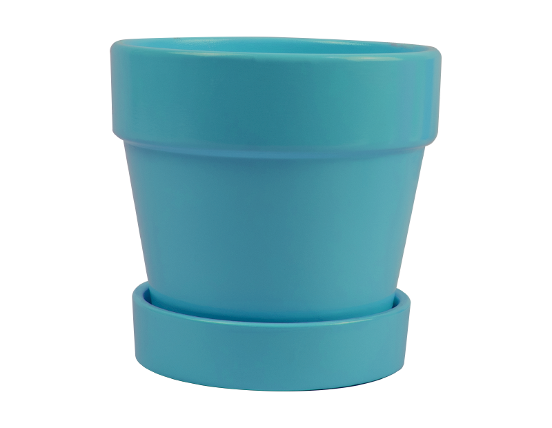 Bright Ceramic Plant Pot & Saucer Bright Ceramic Plant Pot & Saucer