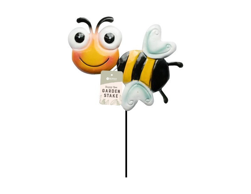 Metal Happy Bee Stake Metal Happy Bee Stake