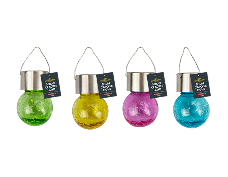 Solar Coloured Glass Crackle Ball Light PDQ Solar Coloured Glass Crackle Ball Light PDQ