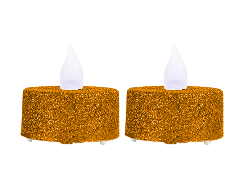 Halloween Glitter LED Tealights - 2 Pack (With PDQ) Halloween Glitter LED Tealights - 2 Pack (With PDQ)