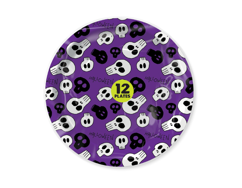 Halloween Paper Plates - 12 Pack (With PDQ) Halloween Paper Plates