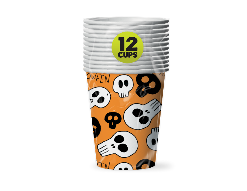 Halloween Paper Cups - 12 Pack (With PDQ) Halloween Paper Cups - 12 Pack (With PDQ)