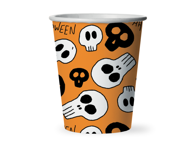 Halloween Paper Cups - 12 Pack (With PDQ) Halloween Paper Cups - 12 Pack