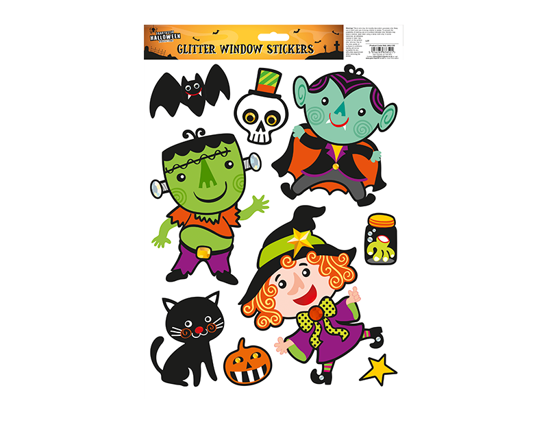 Halloween Glitter Window Stickers Halloween Glitter Window Stickers