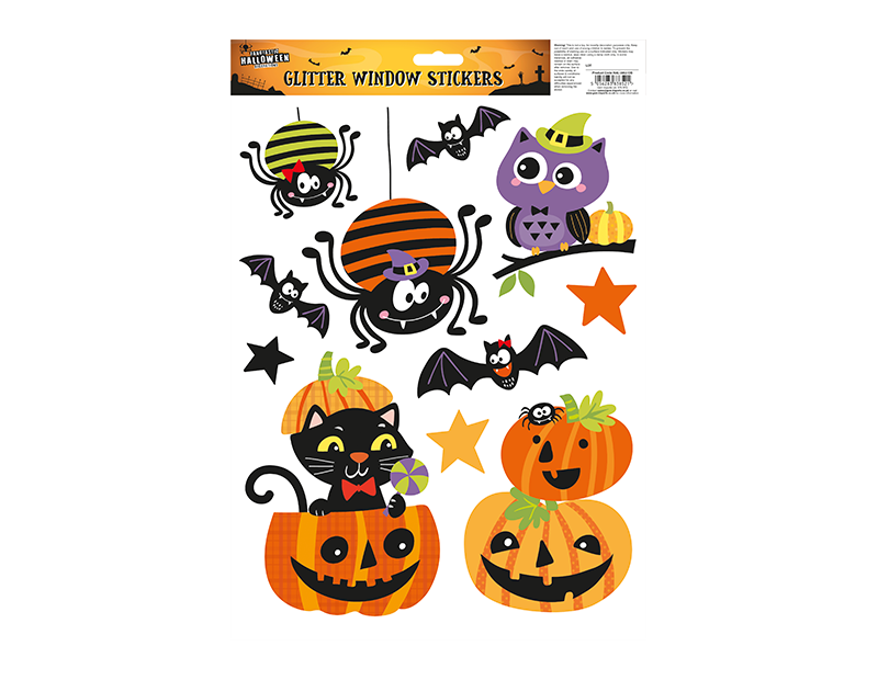 Halloween Glitter Window Stickers Halloween Glitter Window Stickers
