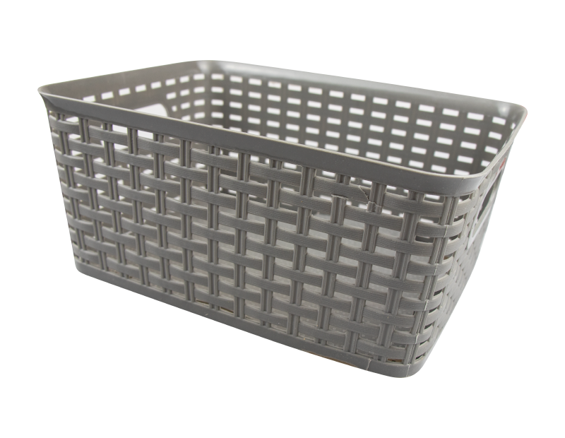 Plastic Rattan Effect Storage Basket - Trend Plastic Rattan Effect Storage Basket - Trend