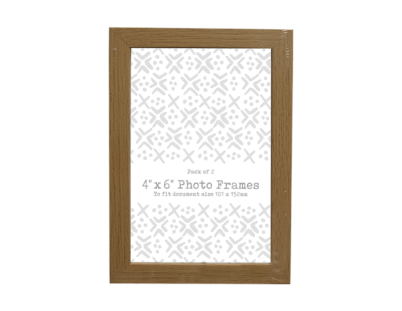 Wood Effect Photo Frames 4" x 6 " - 2 Pack (With PDQ) Wood Effect Photo Frames 4" x 6 " - 2 Pack (With PDQ)