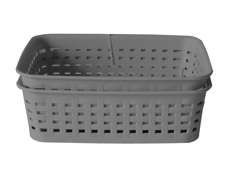 Plastic Rattan Effect Storage Baskets - Trend - 2 Pack Plastic Rattan Effect Storage Baskets - Trend - 2 Pack