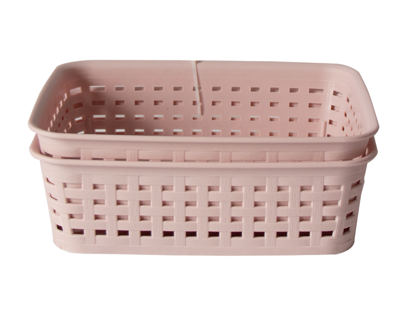 Plastic Rattan Effect Storage Baskets - Trend - 2 Pack Plastic Rattan Effect Storage Baskets - Trend - 2 Pack