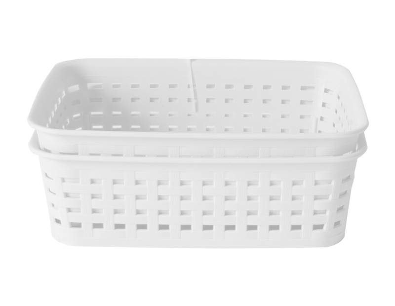 Plastic Rattan Effect Storage Baskets - Trend - 2 Pack Plastic Rattan Effect Storage Baskets - Trend - 2 Pack
