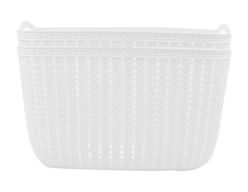 Plastic Woven Effect Basket Small 2pk - Trend Plastic Woven Effect Basket Small 2pk - Trend