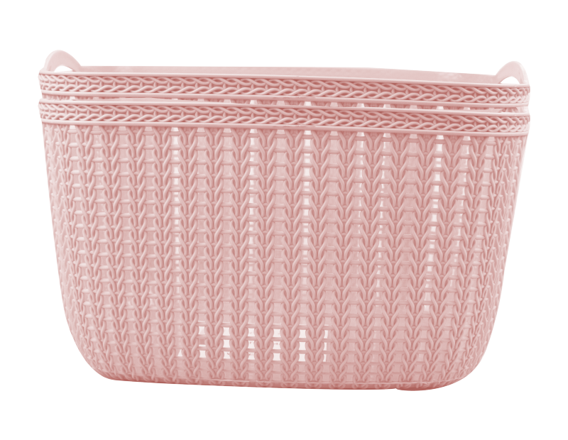 Plastic Woven Effect Basket Small 2pk - Trend Plastic Woven Effect Basket Small 2pk - Trend
