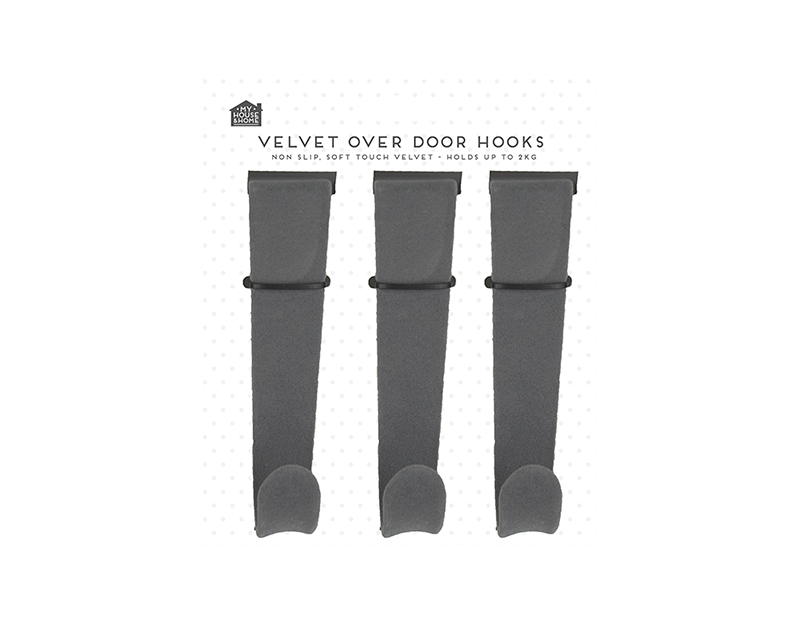 Velvet Over-the-door Hooks 3pk Velvet Over-the-door Hooks 3pk