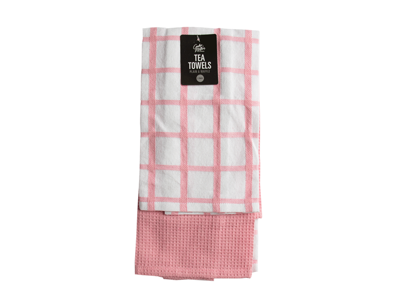 Plain & Waffle Tea Towels - 2 Pack Plain & Waffle Tea Towels - 2 Pack