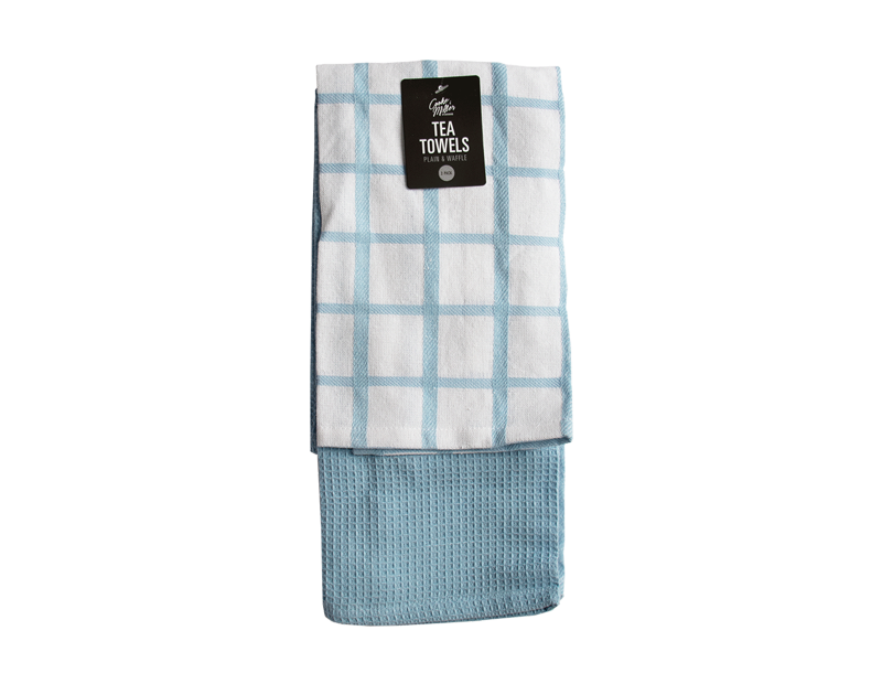 Plain & Waffle Tea Towels - 2 Pack Plain & Waffle Tea Towels - 2 Pack