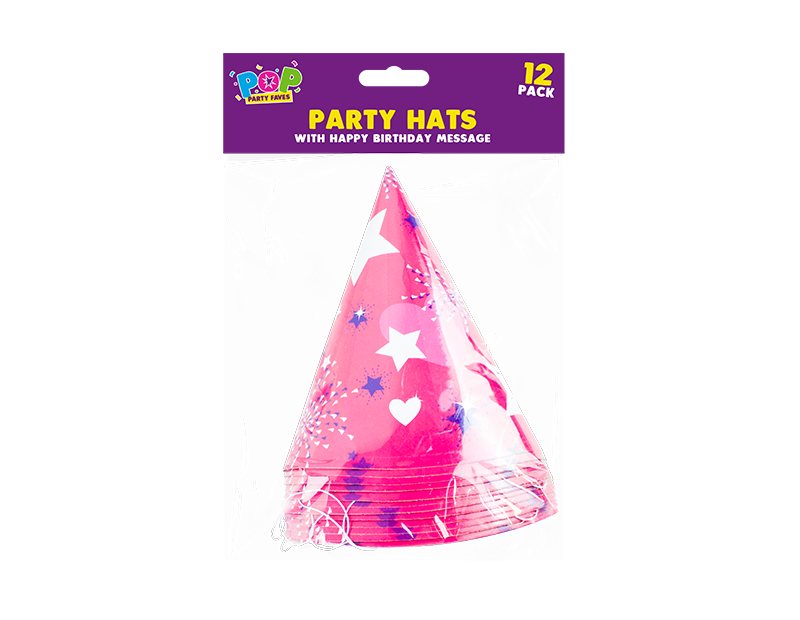 Happy Birthday Paper Hats - 12 Pack Happy Birthday Paper Hats - 12 Pack