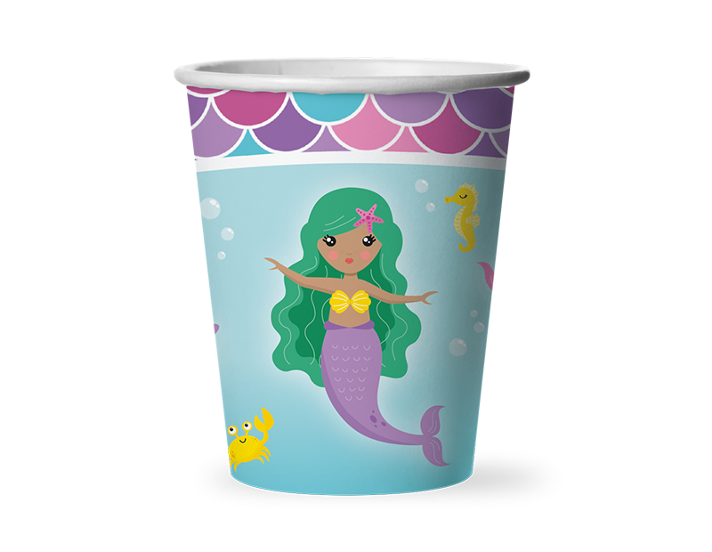 Mermaid Disposable Paper Cups - 12 Pack Mermaid Disposable Paper Cups - 12 Pack
