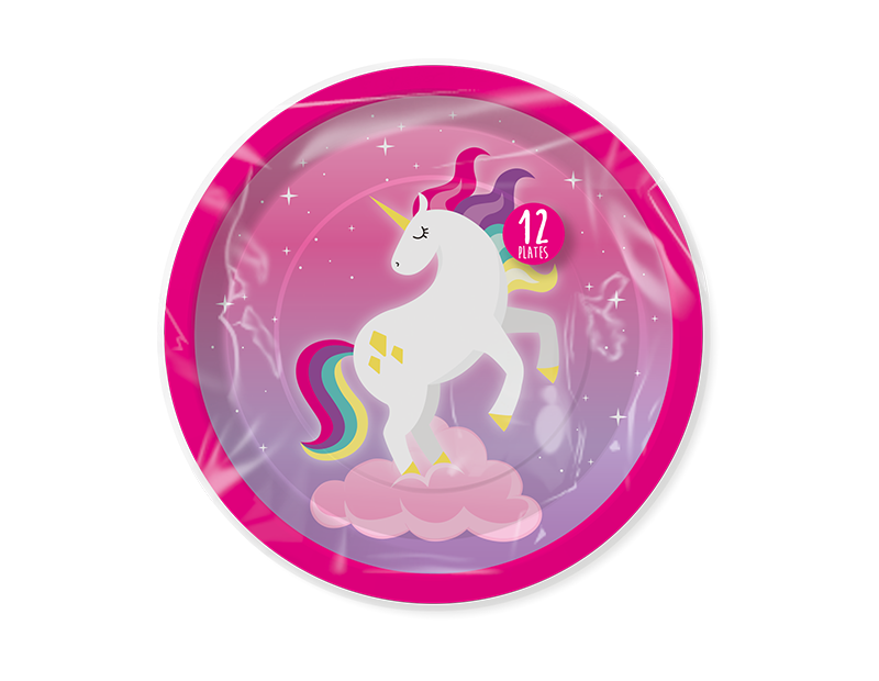 Unicorn Disposable Paper Plates 23cm - 12 Pack (With PDQ) Unicorn Disposable Paper Plates 23cm - 12 Pack