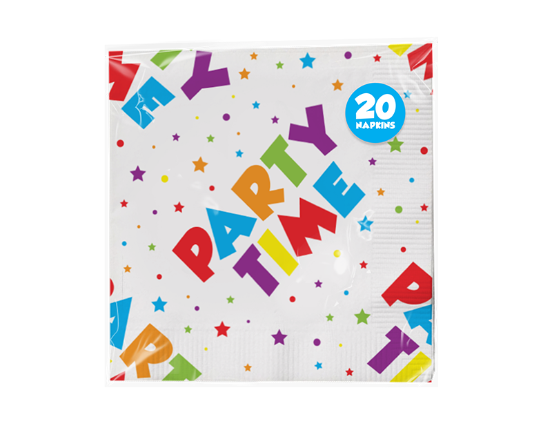 Party Paper Napkins 3 Ply - 20 Pack (With PDQ) Party Paper Napkins 3 Ply - 20 Pack