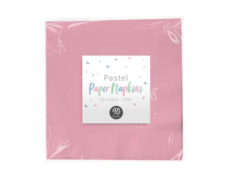 Pastel Disposable Paper Napkins 2 Ply - 40 Pack (With PDQ) Pastel Disposable Paper Napkins 2 Ply - 40 Pack (With PDQ)
